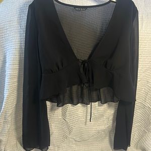 BLACK SHEER LONG SLEEVE